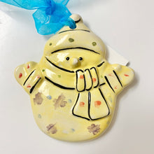 Load image into Gallery viewer, Flat Snowman with Detail Ornament