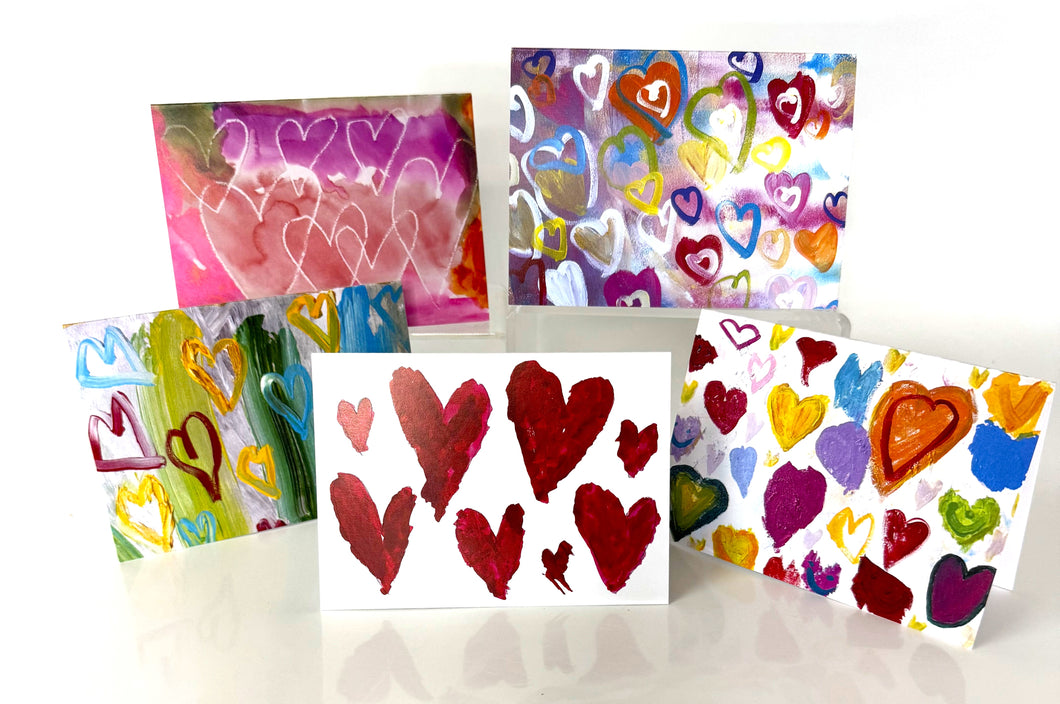 Hearts Fold-Over Notecards