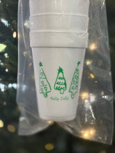 Load image into Gallery viewer, Holly Jolly Styrofoam Cups (Sleeve of 10) | LOGAN CHEW
