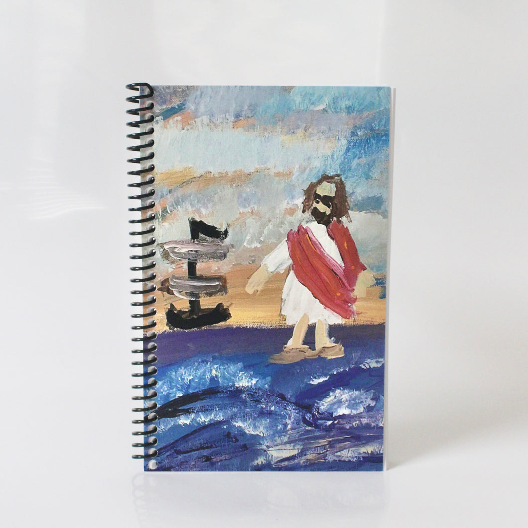 Jesus Walking On Water Notebook | by Jacob Gulland