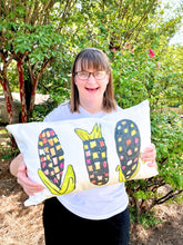 Load image into Gallery viewer, Corny Pillow Cover | Artwork by Logan Chew
