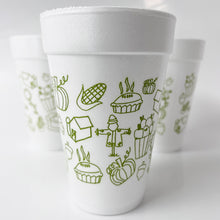 Load image into Gallery viewer, Thanksgiving Feast Styrofoam Cups (Sleeve of 10) by Russell Cobb
