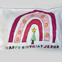Load image into Gallery viewer, Happy Birthday Jesus Pillowcase | by Russell Cobb
