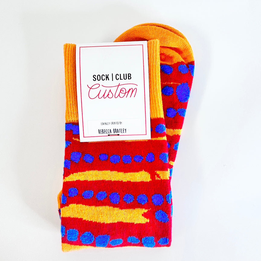 Musical Cords Cotton Crew Socks | Rebecca Bratley