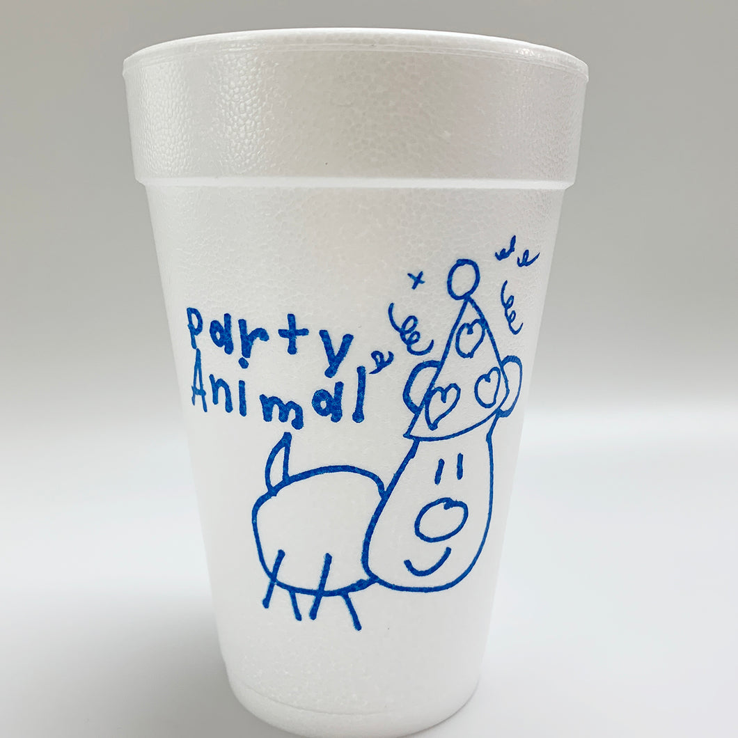 Party Animal Styrofoam Cups (Sleeve of 10) by Russell Cobb