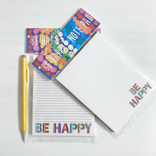 Load image into Gallery viewer, Be Happy Small Notepad | Unlined | Emily Olander
