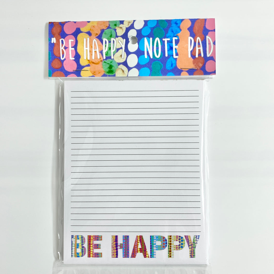 Be Happy Large Notepad | Lined | Emily Olander